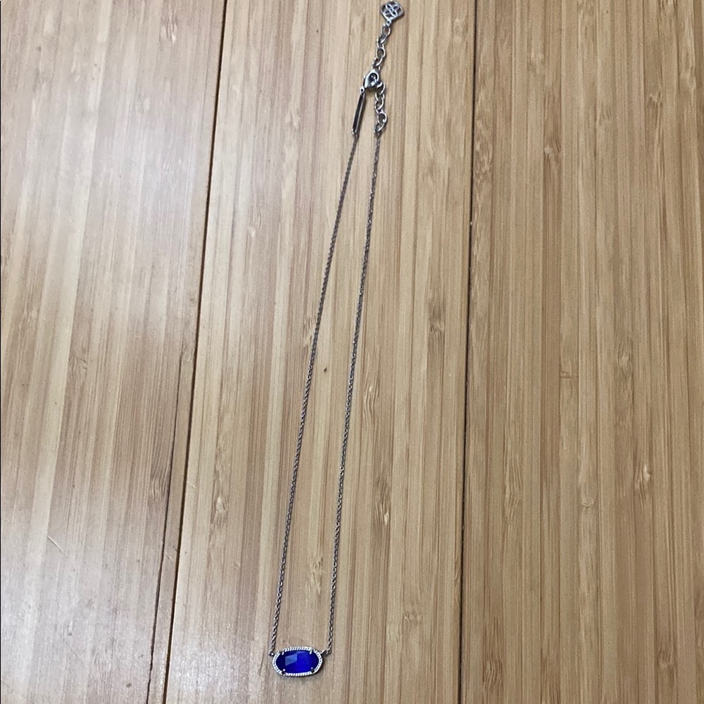 COPY - Kendra Scott Elisa  Silver cobalt cat’s eye necklace , lots of tarnishin…
